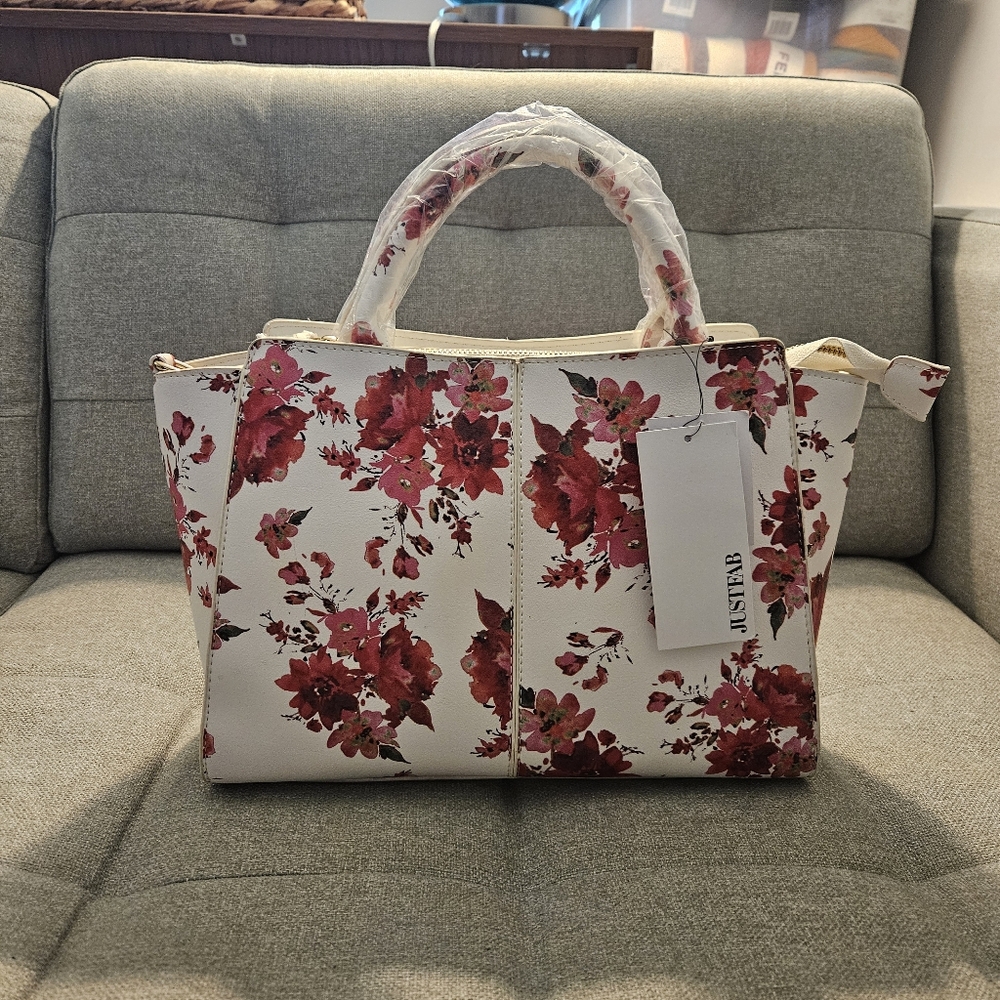 JUSTFAB Floral Women's Bag - Red and White